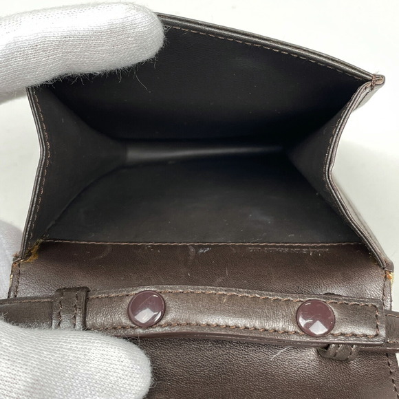 Celine C Macadam Pattern Mini Leather Pochette Shoulder Bag Brown - Picture 7 of 8